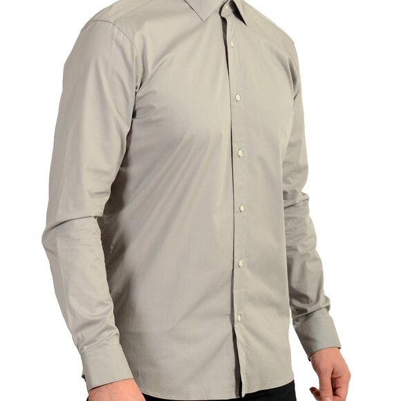 Hugo Boss Men's "Valerio" Modern Fit Gray Long Sleeve Dress Shirt US 15.5 IT 39 - Picture 2 of 9